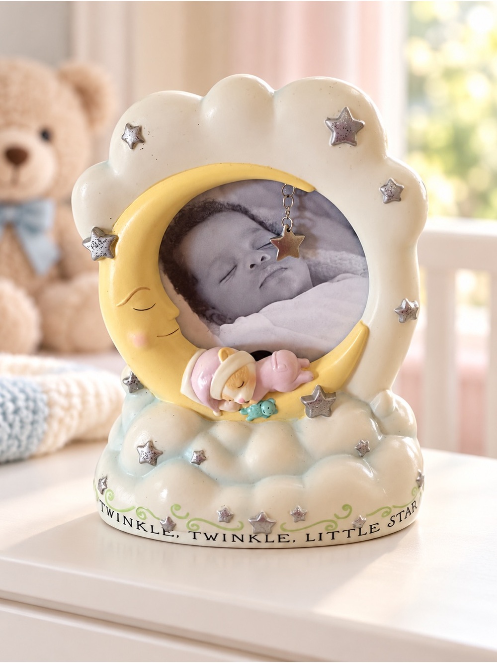 Hallmark Yellow Moon & Cream Cloud Baby Photo Frame